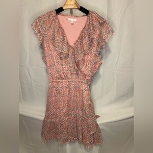 LC Lauren Conrad Shimmery Pink Floral Dress
